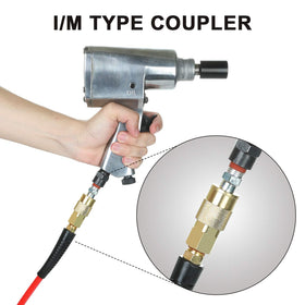 Hromee red air hose stands out for easy site visibility.