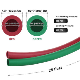 Hromee twin hose color coded ends for correct connections
