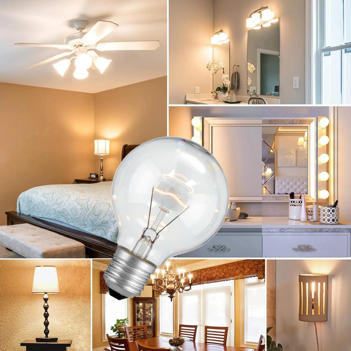 Hrsovii Globe Bulb 3.15 inch diameter ideal for vanity mirrors