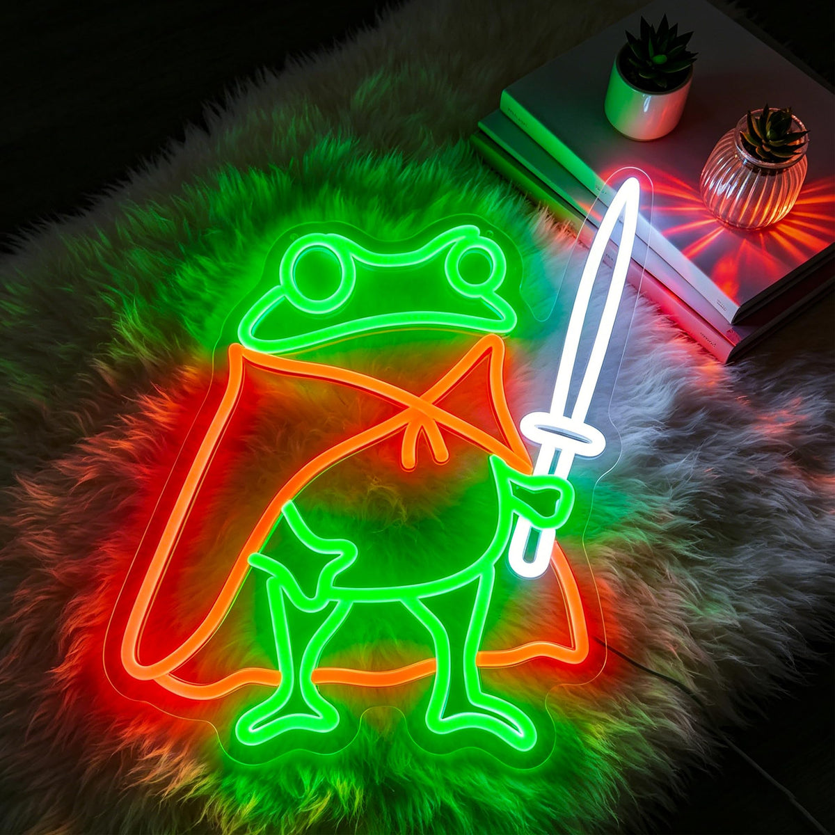HSJNJKFU frog neon sign with green and red LED for vibrant mood lighting
