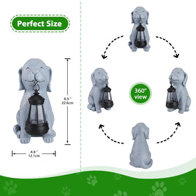 HSLILIMING outdoor waterproof dog figurine in a rainy garden scene