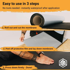 HSS EPDM EasyStick black top layer reduces sun glare for roofs