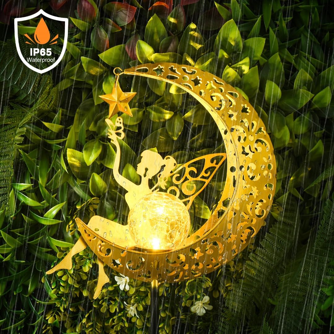 HSSD10 fairy holding a butterfly for romantic garden accents