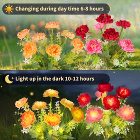 HSXLXSC easy-installation solar flowers brighten yards without wiring or tools.