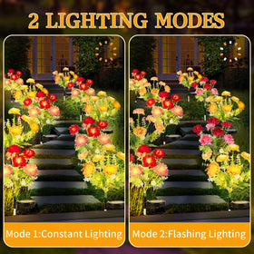 HSXLXSC garden decor solar flowers create festive nights on patios and decks.