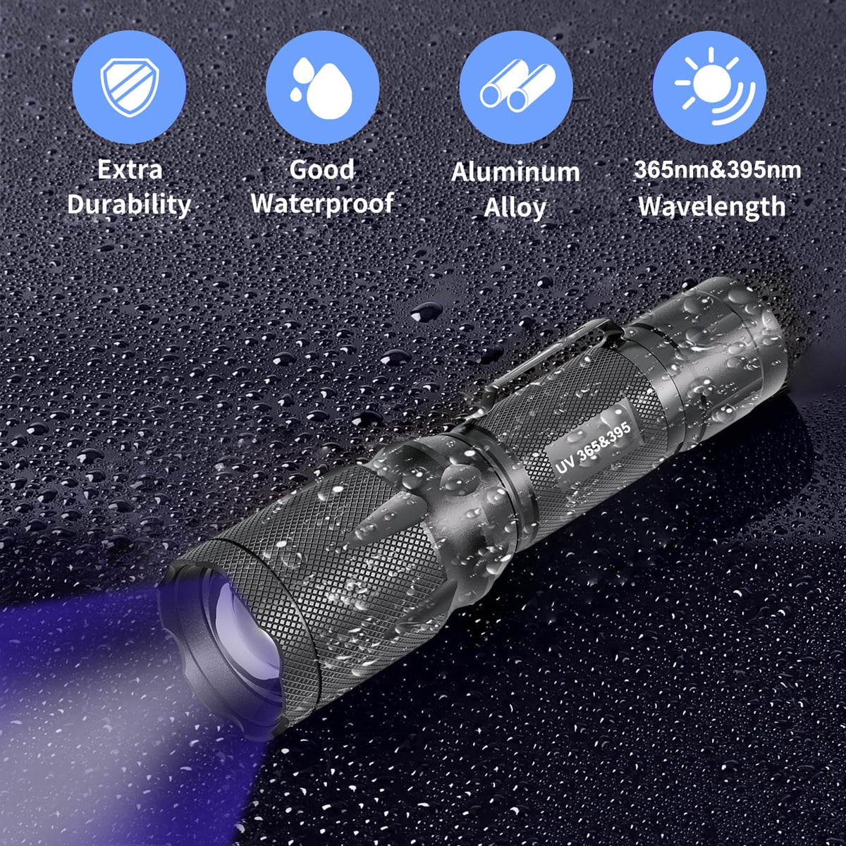 HSXMN UV Flashlight aids scorpion hunting in dark environments