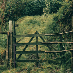 HTHOOOOOME 18-inch cane bolt holding a gate in open position.
