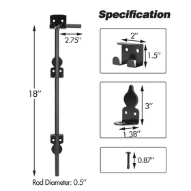 HTHOOOOOME bracket and screw kit shown for quick installation on wooden or metal gates.