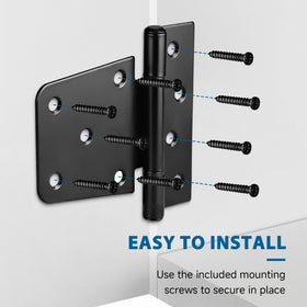 HTHOOOOOME rust-resistant black powder-coated hinges protect against the elements.