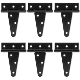 HTHOOOOOME 4-inch T-strap hinges in black for durable outdoor mounting