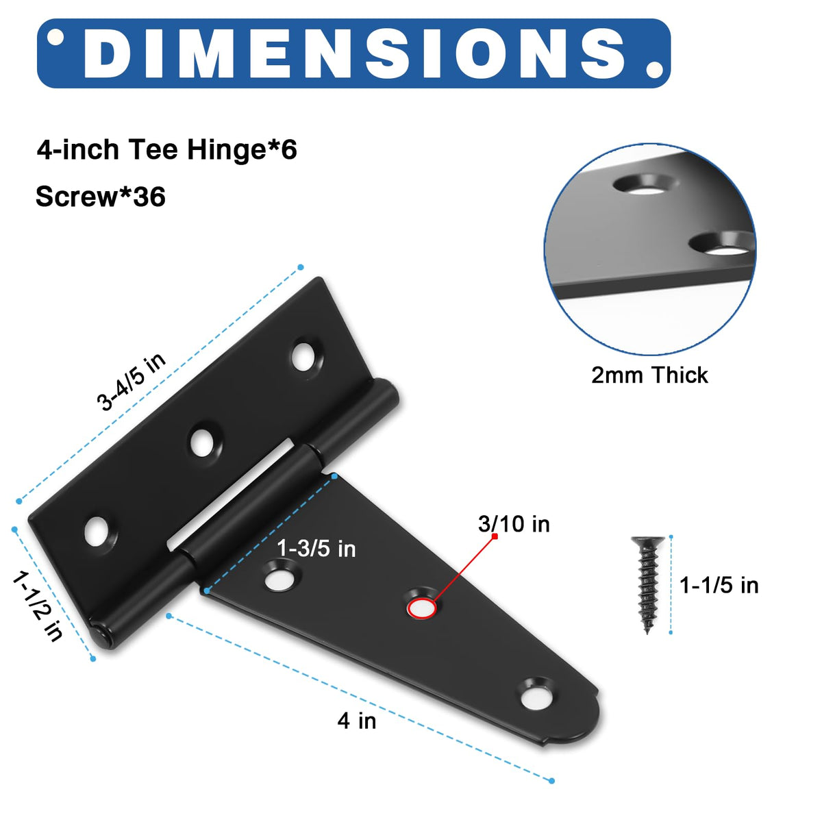HTHOOOOOME heavy-duty gate hinges installation view with quick mounting