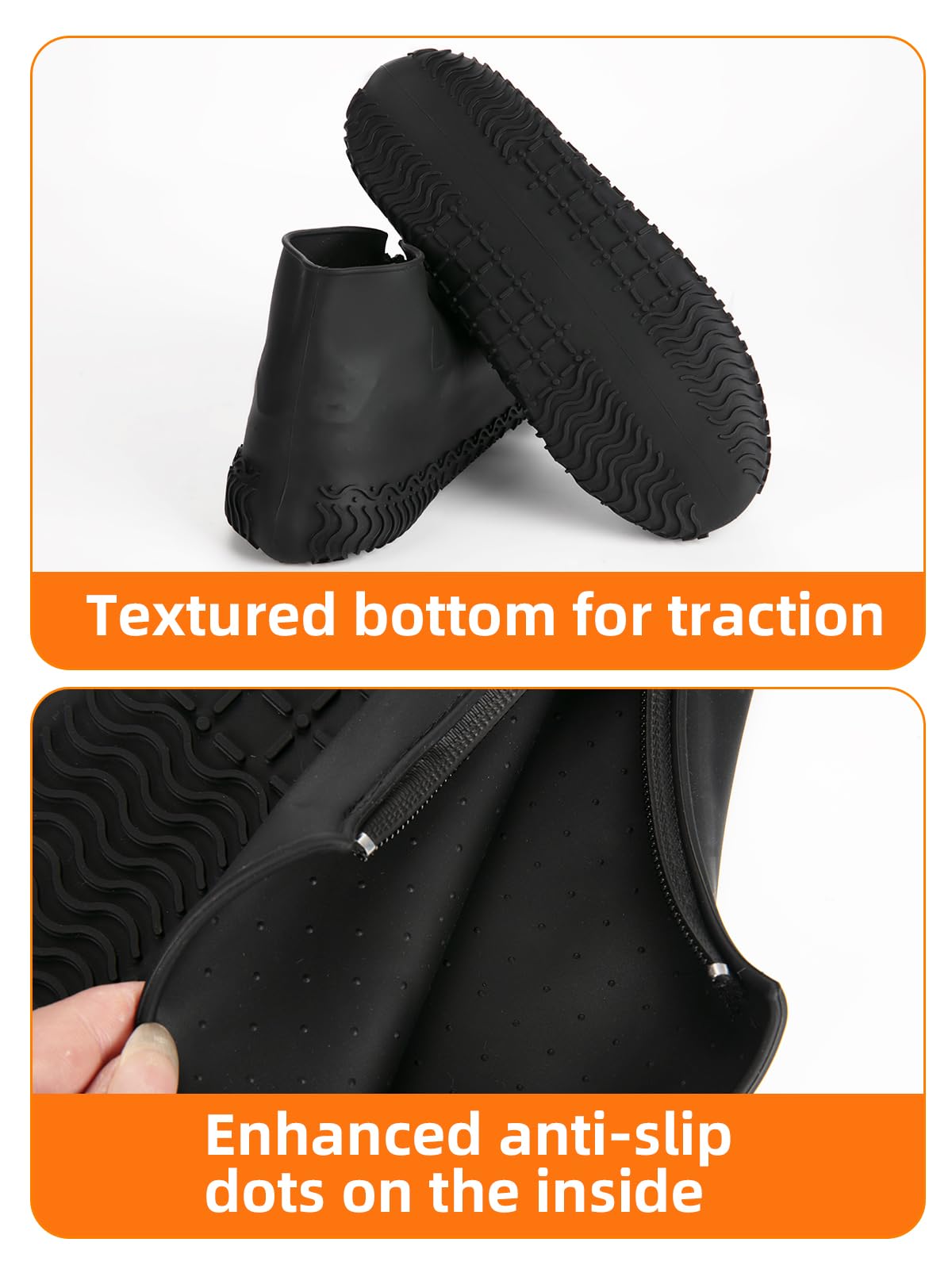 HTHOY&GOWY rain overshoes with easy wear design for quick on/off