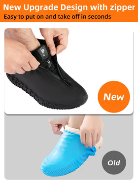 HTHOY&GOWY silicone shoe covers feature waterproof zipper for easy wear