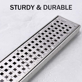 HTOH 304 stainless steel drain in brushed nickel finish for long-lasting use.