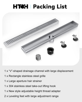 HTOH removable filter in the drain, easier cleaning and anti-clogging.