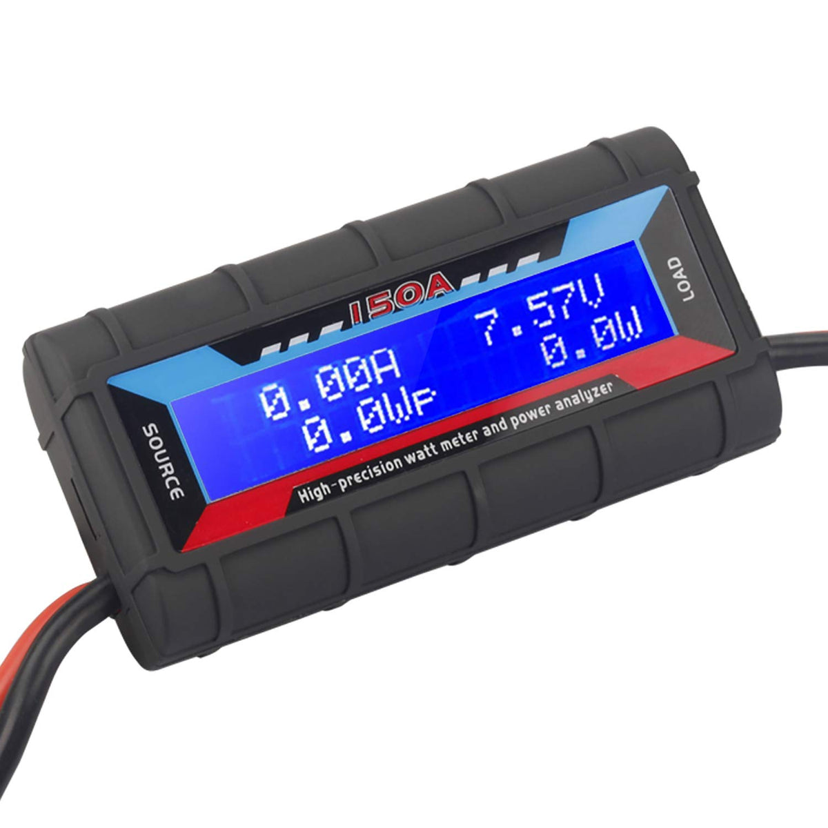 HTRC 150A power analyzer display with bright backlit readouts for easy DC measurement