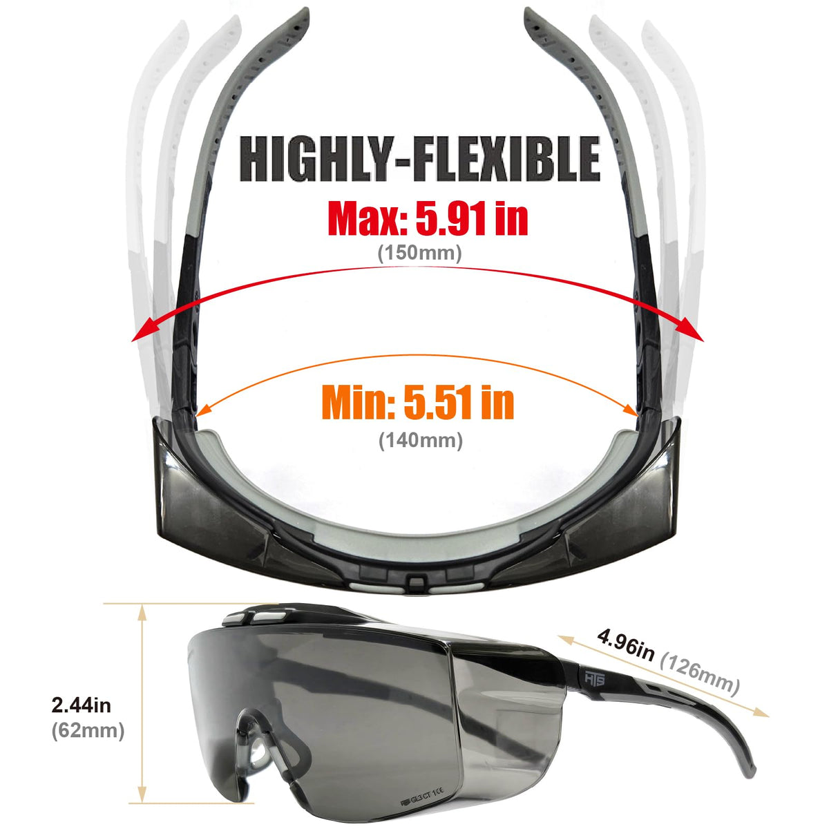 HTS HUNTERSKY 3906 ANSI Z87.1+ certified eye protection.