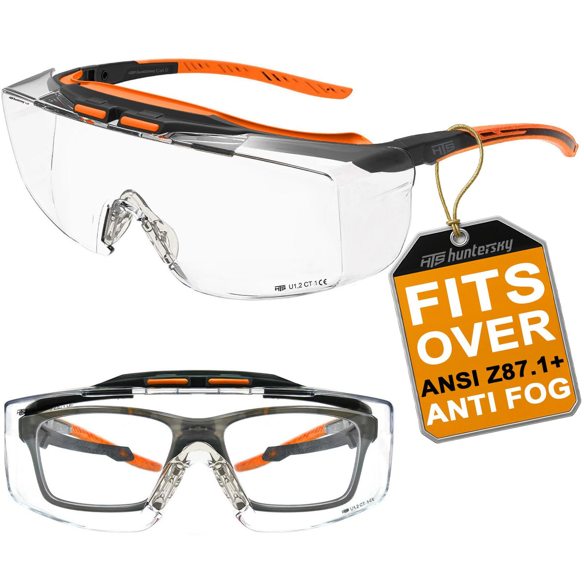 HTS HUNTERSKY 3906 over-eyeglasses with protection for prescription lenses