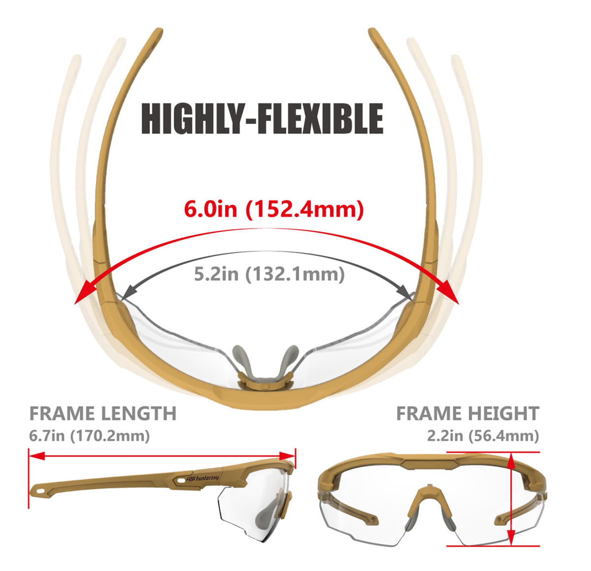 HTS HUNTERSKY S57 anti-fog and UV400 coating supports outdoor shooting.