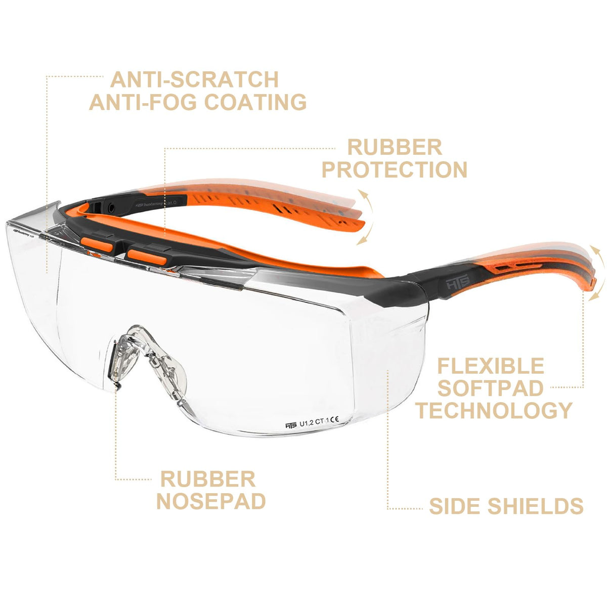 HTS HUNTERSKY wraparound lenses providing full eye coverage