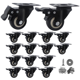 Htudcoue 2-inch caster wheels with brakes for secure locking during use.