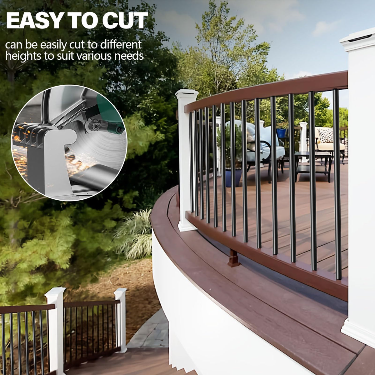 HTWAVE balusters suitable for deck and stair railing applications