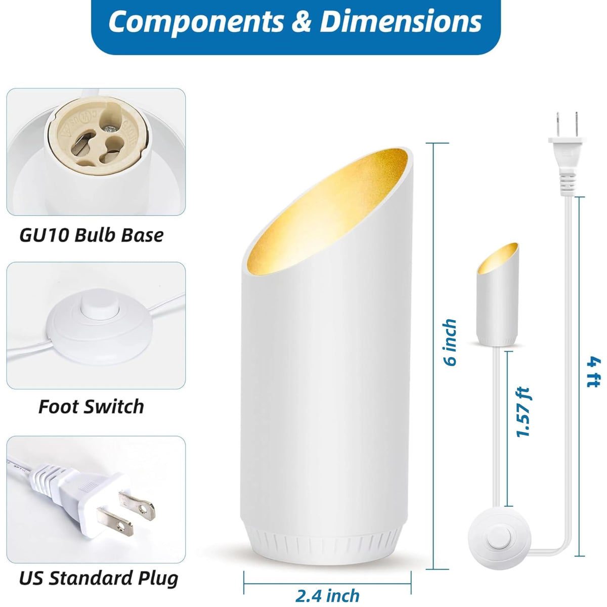 HUAEU white housing uplight offers sleek, versatile illumination