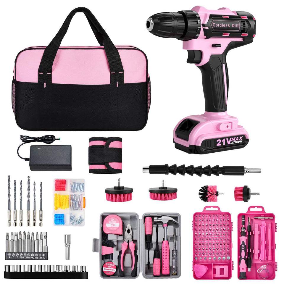 HUAKAYO cordless pink drill for light home repairs and DIY projects