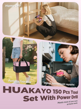 HUAKAYO pink drill in action for home improvements.