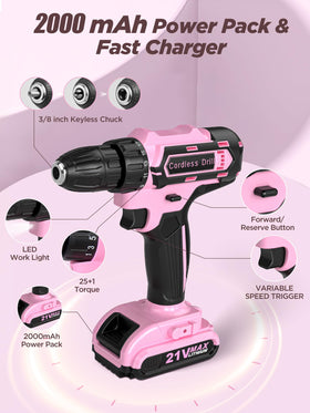 HUAKAYO pink tool box keeps tools organized for DIY sessions.