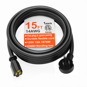 Huanchain 14-gauge extension cord with flat plug for versatile indoor outdoor use