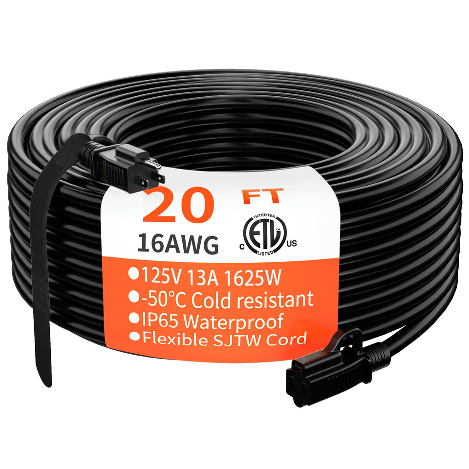 Huanchain 20ft outdoor extension cord ready for outdoor use with full reach