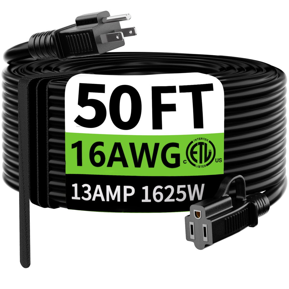 HUANCHAIN 50ft outdoor extension cord ready for weatherproof power delivery