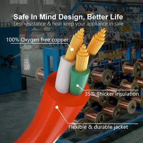 HUANCHAIN flame-resistant jacket extension cord offers durable weather resistance.
