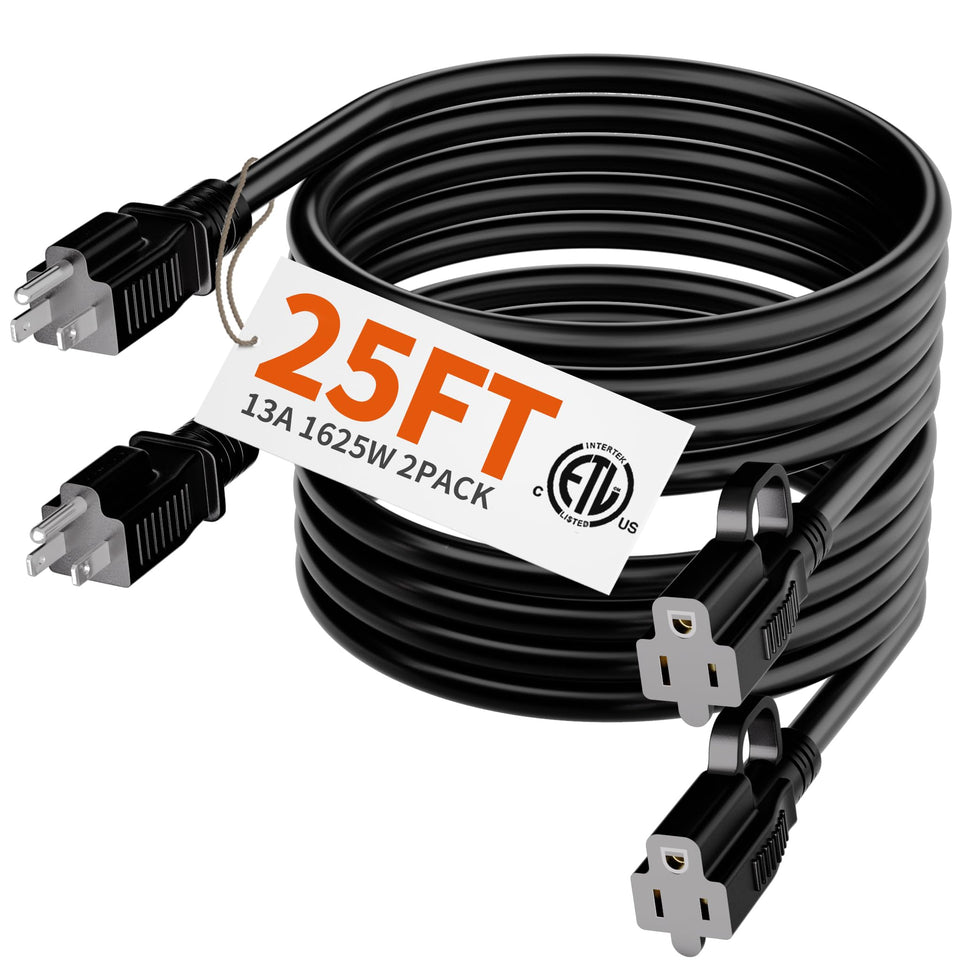 HUANCHAIN 25 ft plug-end extension cord for safe outdoor use.