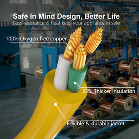 Huanchain waterproof yellow jacket extension cord for weatherproof reliability