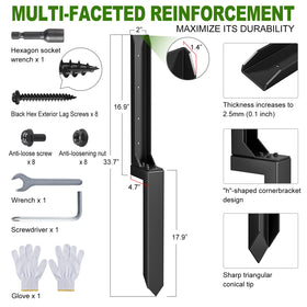 HuaSheWJ fence post repair kit installed demonstrates quick no-dig stabilization