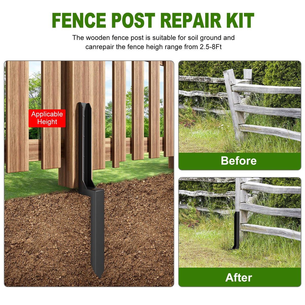 Powder-coated HuaSheWJ repair kit resists rust in outdoor settings.