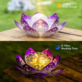 Huaxu glass globe crackle light adds decorative glow to outdoors