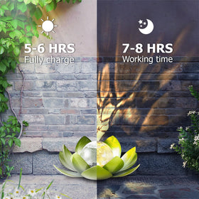 Huaxu green metal lotus decor adds charming focal point to yard.