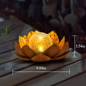 Huaxu Lotus Garden Light closeup cracked-glass highlights durable design.