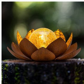 Huaxu Lotus Garden Light dayview adds elegant daytime decor for porch and patio.