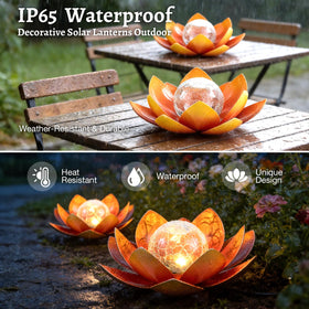Huaxu metal frame lantern provides durable, stylish garden lighting.