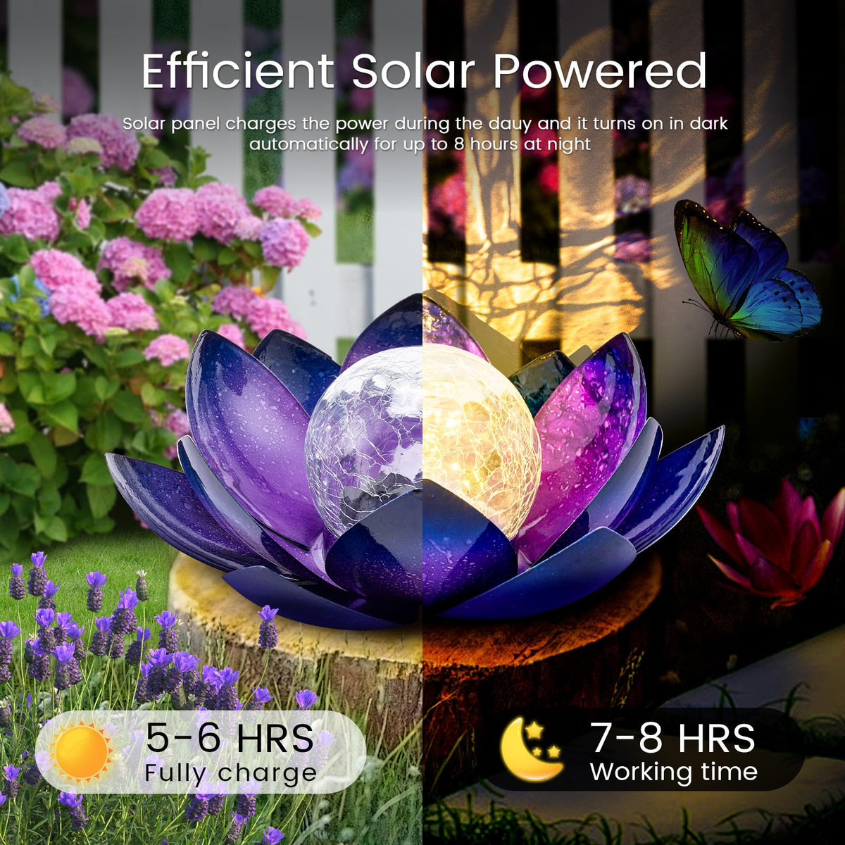 Huaxu Purple Lotus lamp with adjustable petals for customizable bloom.