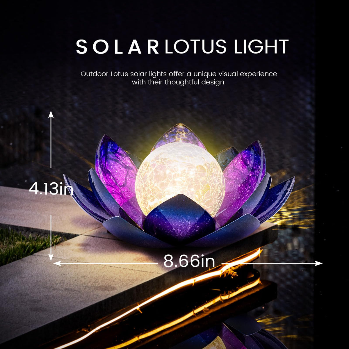 Huaxu Purple Lotus light brightens walkways with a gentle glow.