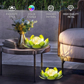 Huaxu solar lotus lantern outdoor enhances patio ambiance and safety after dusk.