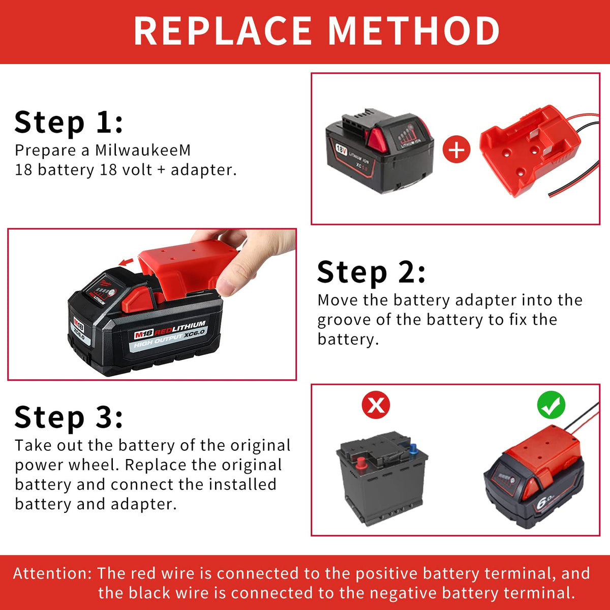 Huazu power wheels upgrade kit highlights quick battery swaps.