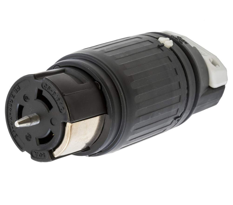 Hubbell CS8164C locking connector front view for secure heavy‑duty power connections.