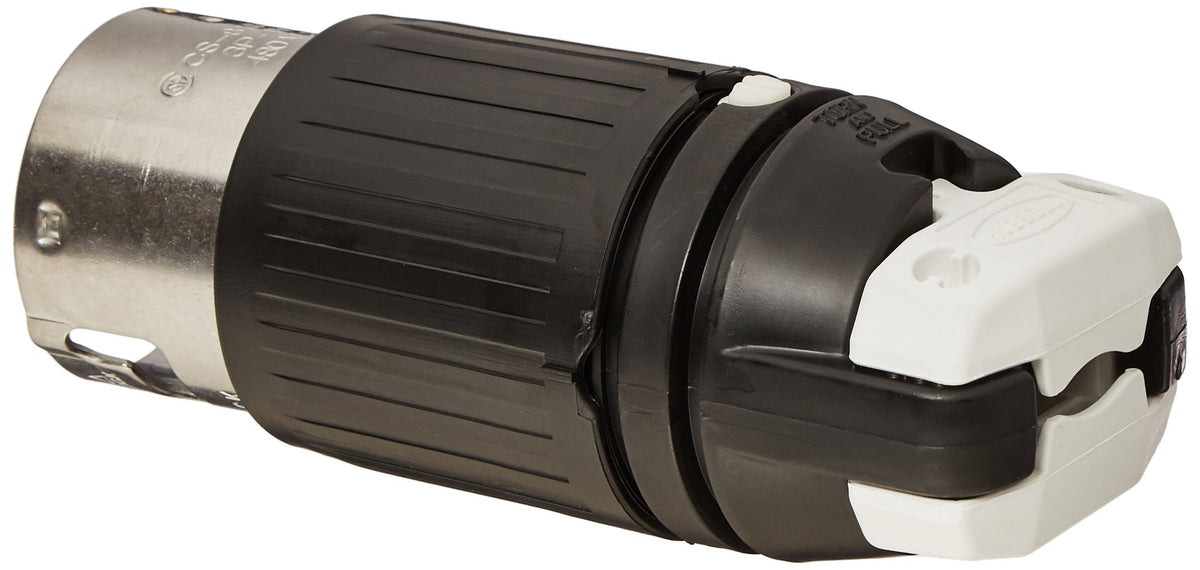 Hubbell CS8165C locking plug in a 3P4W setup, supporting reliable 50A, 480V connections.