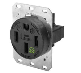Hubbell HBL9450A straight blade receptacle for rugged power connections.